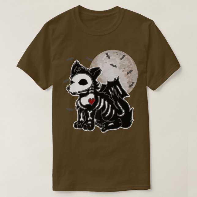 Emo Varg Skeleton Full Moon Anime Goth Aesthetic H T Shirt (Design framsida)