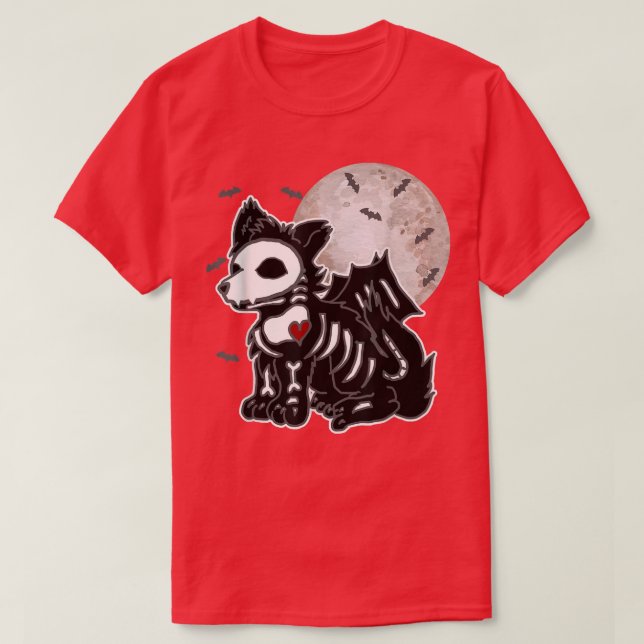 Emo Varg Skeleton Full Moon Anime Goth Aesthetic H T Shirt (Design framsida)