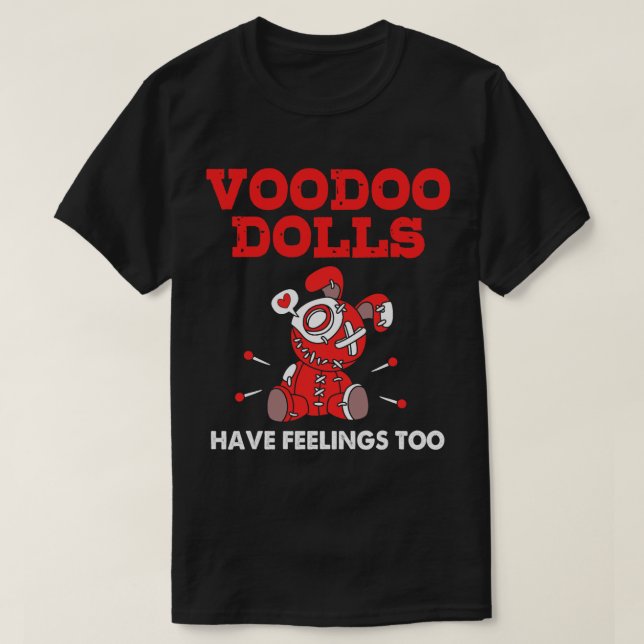 Emo Voodoo Dolls har känslor för Halloween Gothi T Shirt (Design framsida)