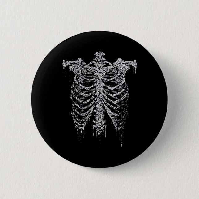Emo Y2k Grunge Aesthetic Rib Cage Gothic Halloween Knapp (Framsida)