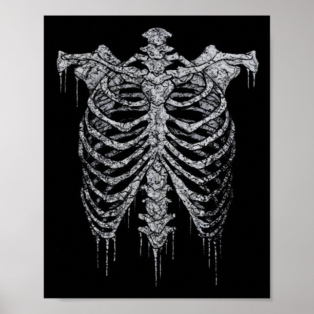 Emo Y2k Grunge Aesthetic Rib Cage Gothic Halloween Poster (Framsidan)