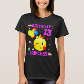 Emoji 13 år gammal 13:e födelsedagsprinsessan Girl T Shirt