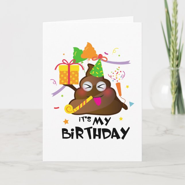 Emoji 5th Birthday Kids for Girls Funny Party Kort (Framsida)