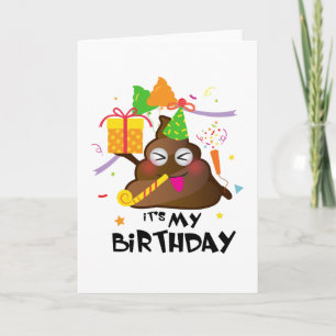 Emoji 5th Birthday Kids for Girls Funny Party Kort