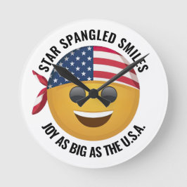 Emoji Ansikte Clock Rund Klocka