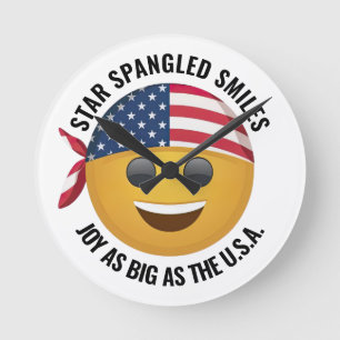 Emoji Ansikte Clock Rund Klocka