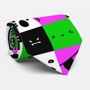 Emoji Ansikte Kawaii Lila grönt Black Slips