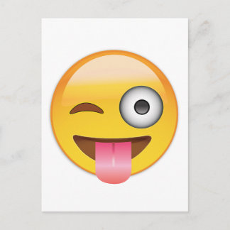 Emoji - Ansikte med Tunga Vykort