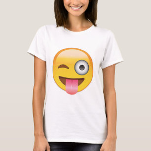 Emoji - ansikte med tungan t shirt