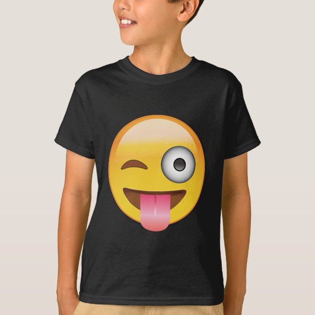 Emoji - ansikte med tungan tee (Framsida)