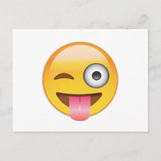 Emoji - ansikte med tungan vykort
