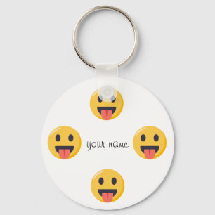 Emoji ansikte och '' ditt namn här ", nyckelring