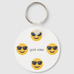 Emoji ansikte och '' ditt namn här ", nyckelring