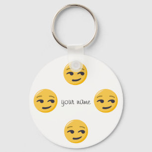 Emoji Ansikte och ert namn här Nyckelring