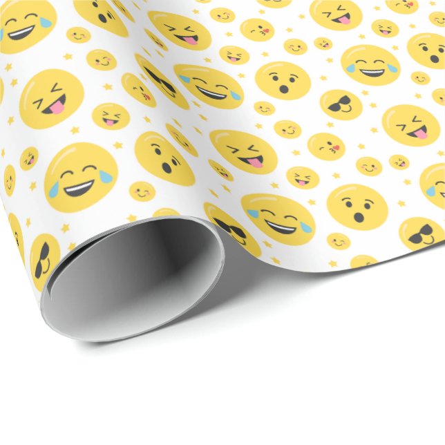 Emoji Ansikte: Papper ålderdom på födelsedagen Presentpapper (Rullad Hörn)