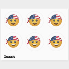 Emoji Ansikte Sticker Set Runt Klistermärke