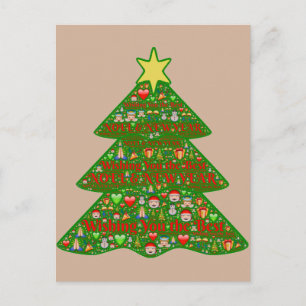 Emoji art Julgran Helgdag-postkort Helg Vykort