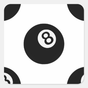 emoji åtta boll fyrkantigt klistermärke
