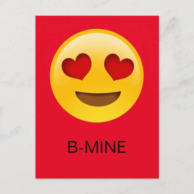 Emoji B-mine valentine's card Helg Vykort (Framsida)