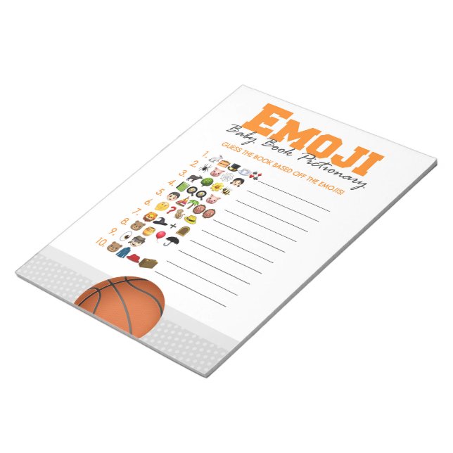 Emoji Baby Bok Basketball Baby Shower Game Pack Anteckningsblock (Vinklad)