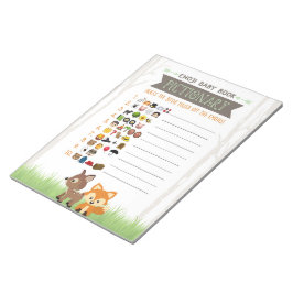 Emoji Baby Bok Woodland Baby Shower Game Pack Anteckningsblock