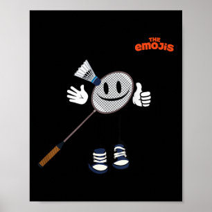 Emoji Badminton Sports Thumb Up Poster