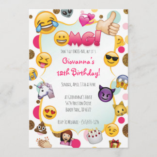 Emoji Birthday Bjud - Emoji ThLED Inbjudan