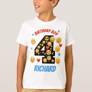 Emoji Birthday Boy Fjärde leendet ansikte T Shirt