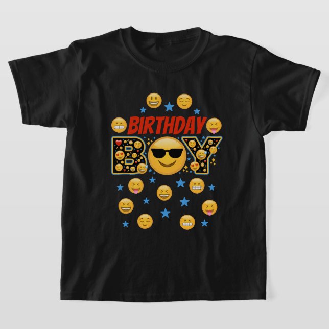 Emoji Birthday Boy lele ansikte T Shirt (Laydown)