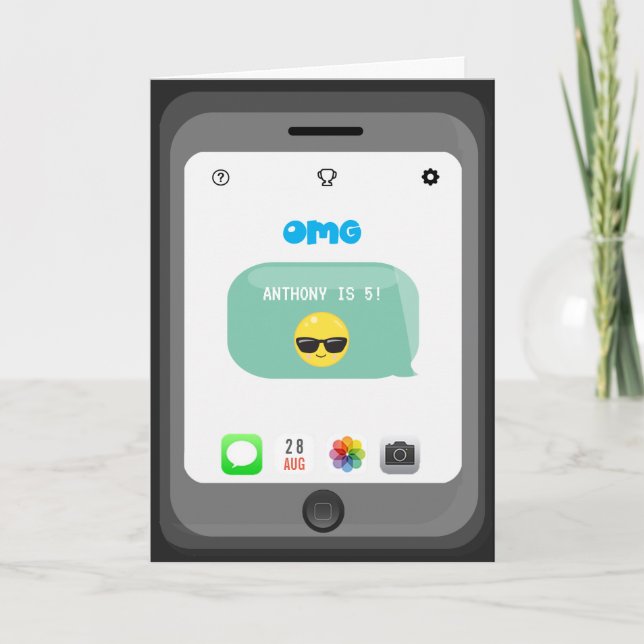 Emoji Birthday Hälsning Kort (Framsida)