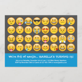 Emoji Birthday-inbjudan Inbjudningar