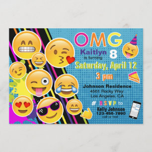 Emoji Birthday-inbjudan Inbjudningar