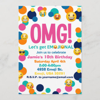 Emoji Birthday-inbjudan Inbjudningar