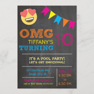 Emoji Birthday-inbjudan Inbjudningar