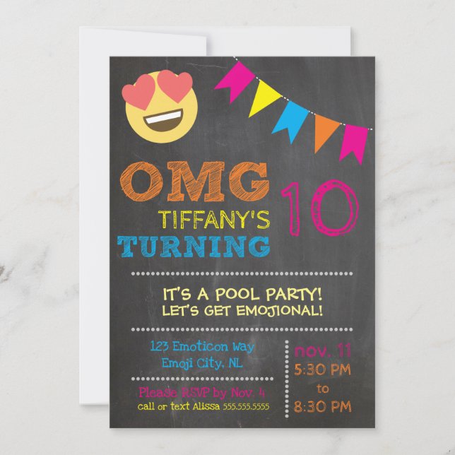 Emoji Birthday Inbjudningar (Framsida)