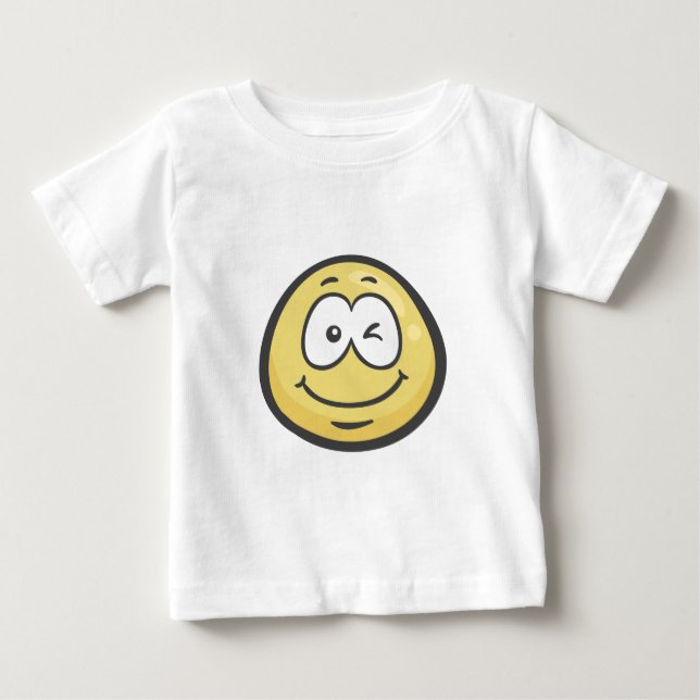 Emoji: Blinka ansikte T-shirt (Framsida)