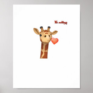 emoji blinkande kyssande hjärta giraff ansikte poster