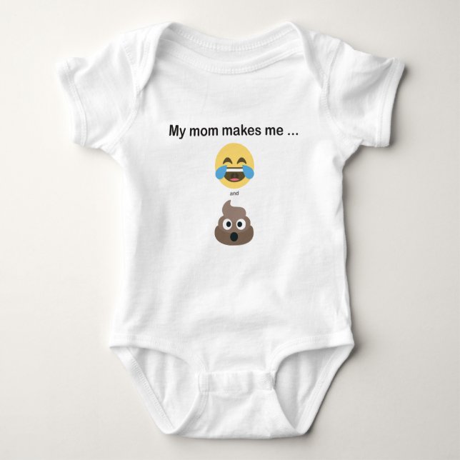 Emoji Bodykostym: Min mamma får mig att... skratt  T Shirt (Framsida)