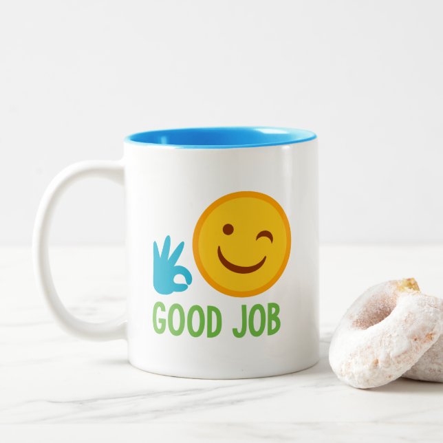 Emoji brajobb Två-Tonad mugg (Med munk)
