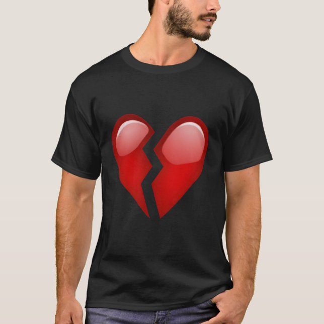 Emoji Brken Heart-avbrottet saknade din förlorade. T Shirt (Framsida)