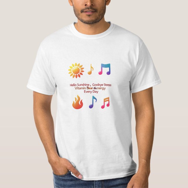 Emoji Burst "Vitamin Sea & Energy"-grafiskt värde T Shirt (Framsida)