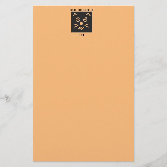 Emoji Cat Ansikte och er minimalist Brevpapper (Framsida)