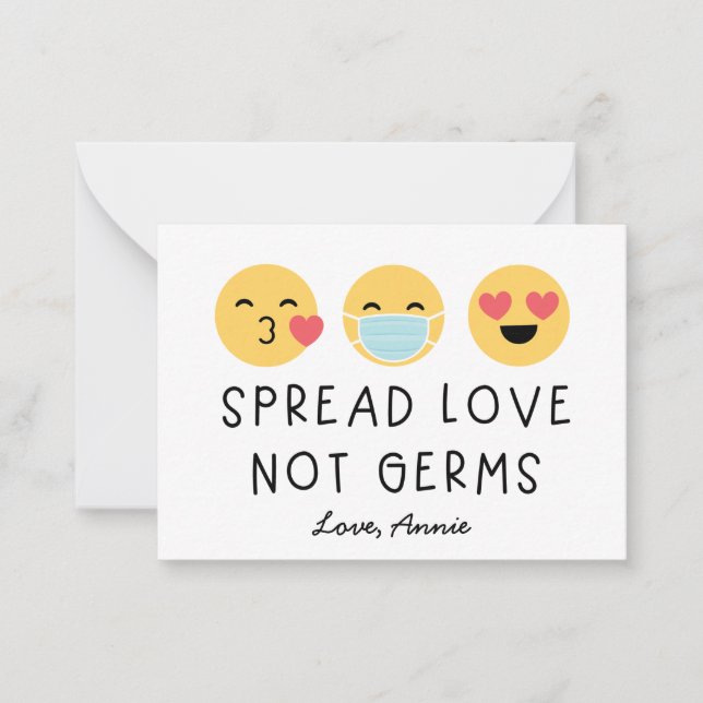 Emoji Classroom Valentine - Gult Anteckningskort (Framsida)