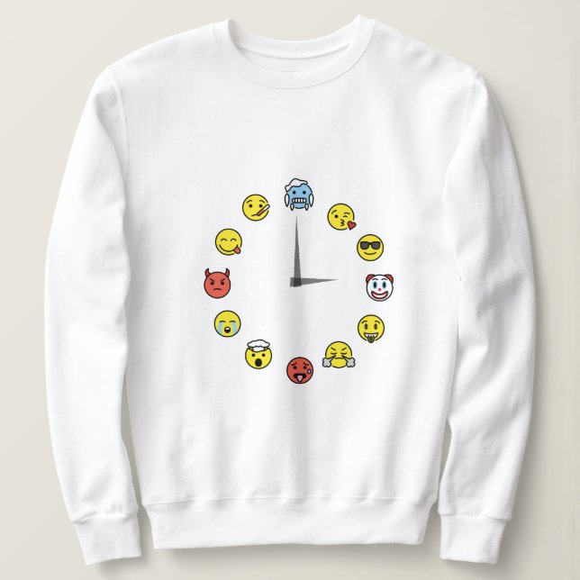 Emoji Clock Sweatshirt T Shirt (Design framsida)