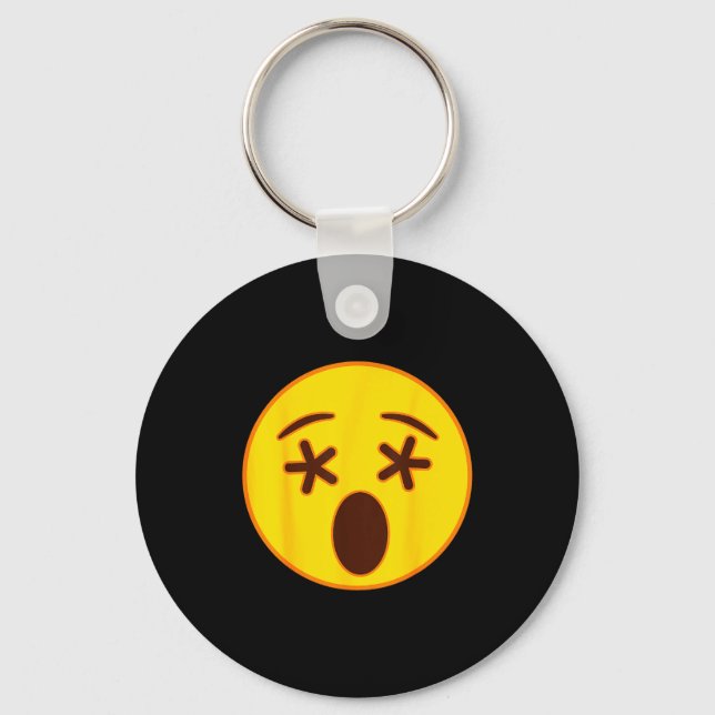 Emoji Crossed Out Eyes Yellow Smile Face  Nyckelring (Framsida)