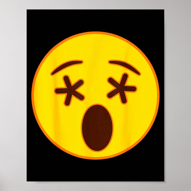 Emoji Crossed Out Eyes Yellow Smile Face  Poster (Framsidan)