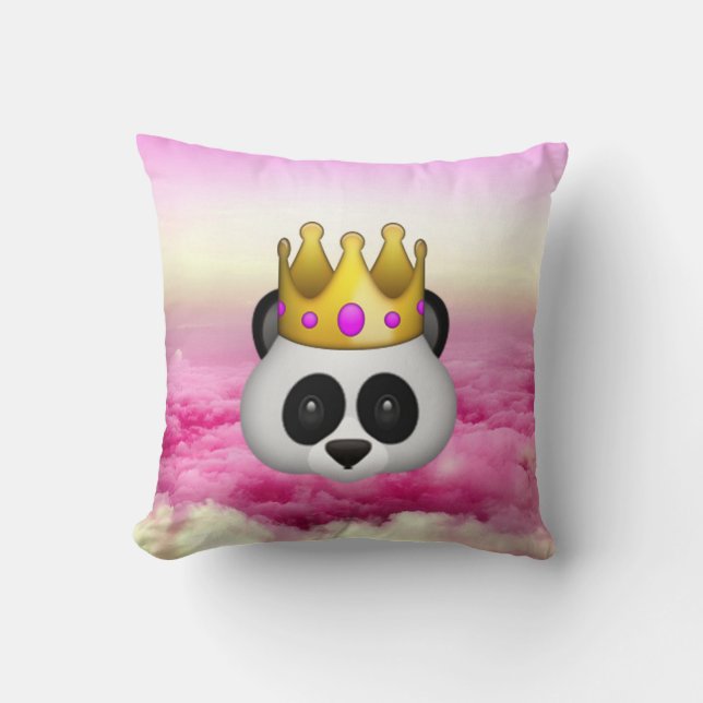 Emoji Crowned Panda Kudde (Framsida)