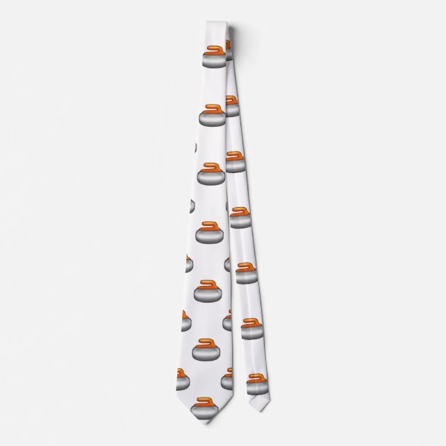 Emoji Curling Stone herrkläder manar necktie halsb Slips (Framsida)
