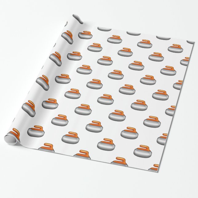 Emoji Curling Stone Presentpapper (Utrullad)