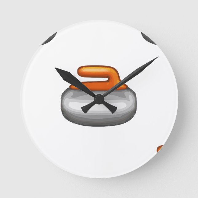 Emoji Curling Stone Rund Klocka (Framsida)